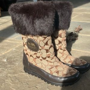 Ladies Coach Fur Rimmed Winter Boots